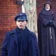 Henryk Machalica i Krzysztof Bielecki w Teatrze Telewizji - Wspomnienia Niebieskiego Mundurka, reżyseria  Artur Hofman